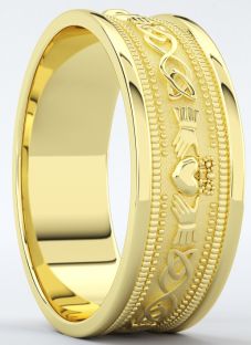 14K Two Tone Gold Solid Silver Emerald Celtic Bangle